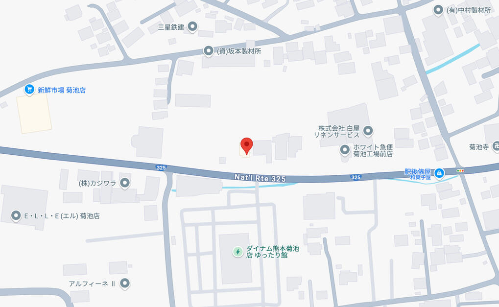 熊本・菊池市のメンズ美容室「Hair Salon YODA」のアクセスマップ